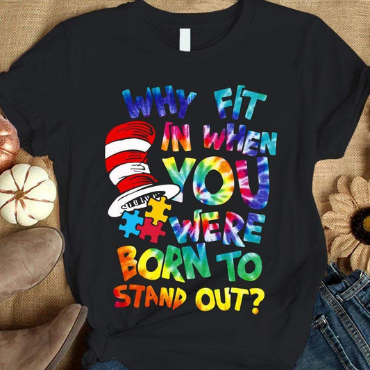 Camiseta de concienciación sobre el autismo para niños, ¿Por qué encajas? Naciste para destacar, pieza de rompecabezas