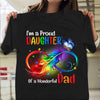 Autism Shirts For Kids, I'm Proud Daughter Of Wonderful Dad Infinity Rainbow