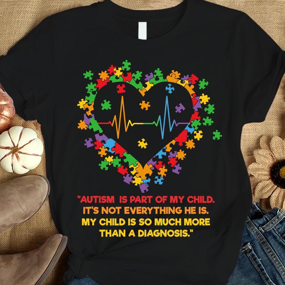 Camisetas de autismo El autismo es parte de mi hijo con rompecabezas de corazón