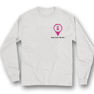 Cinta con el lema "El cáncer de mama estuvo aquí", camiseta de concientización para sobrevivientes del cáncer de mama