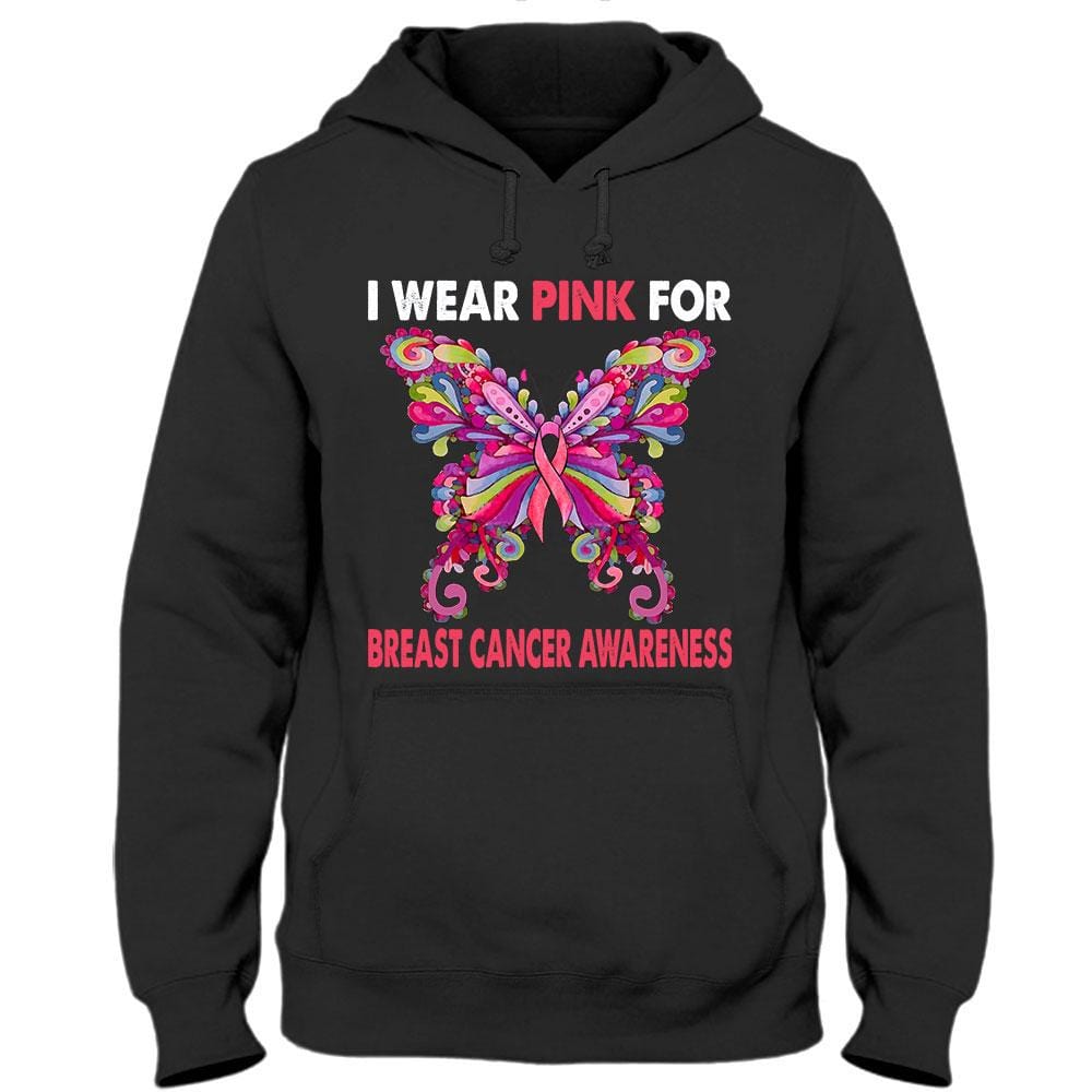 Me pongo rosa por el cáncer de mama, camiseta con lazo de mariposa para sobrevivientes del cáncer de mama