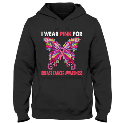 I Wear Pink For Breast Cancer, Ribbon Butterfly, Breast Cancer Survivor Awareness Shirt