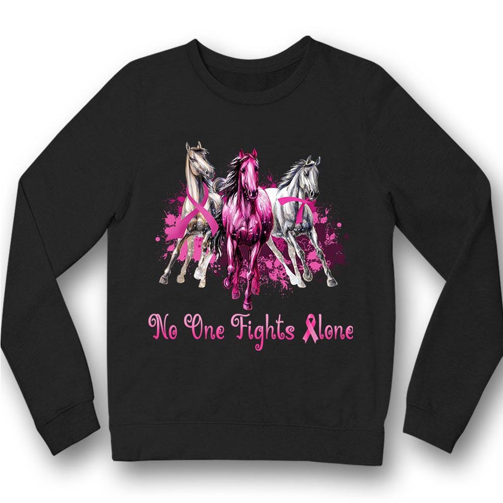 Breast Cancer Horse Shirts No One Fights Alone