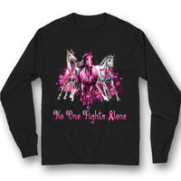 Breast Cancer Horse Shirts No One Fights Alone