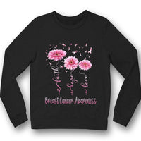 Faith Hope Love, Pink Ribbon Gerbera, Breast Cancer Survivor Awareness Shirt