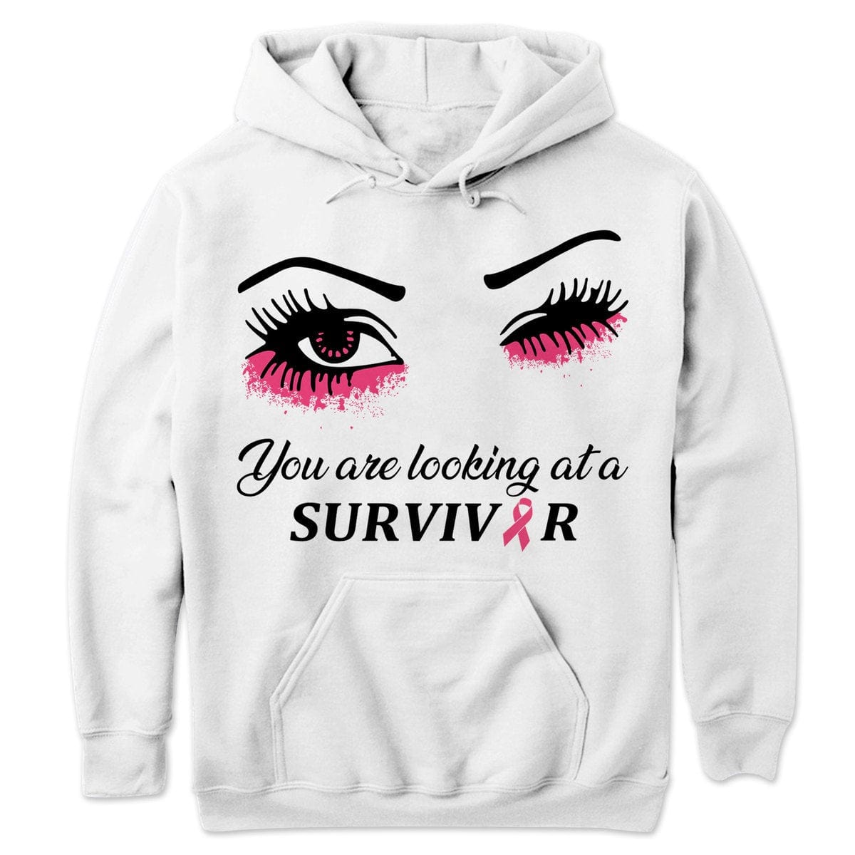 You Are Looking At A Survivor Breast Cancer Hoodie, Shirts