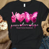 Peace Love Hope, Butterfly Heart, Breast Cancer Survivor Awareness Shirt