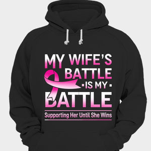 La batalla de mi esposa es mi batalla Camisetas contra el cáncer de mama