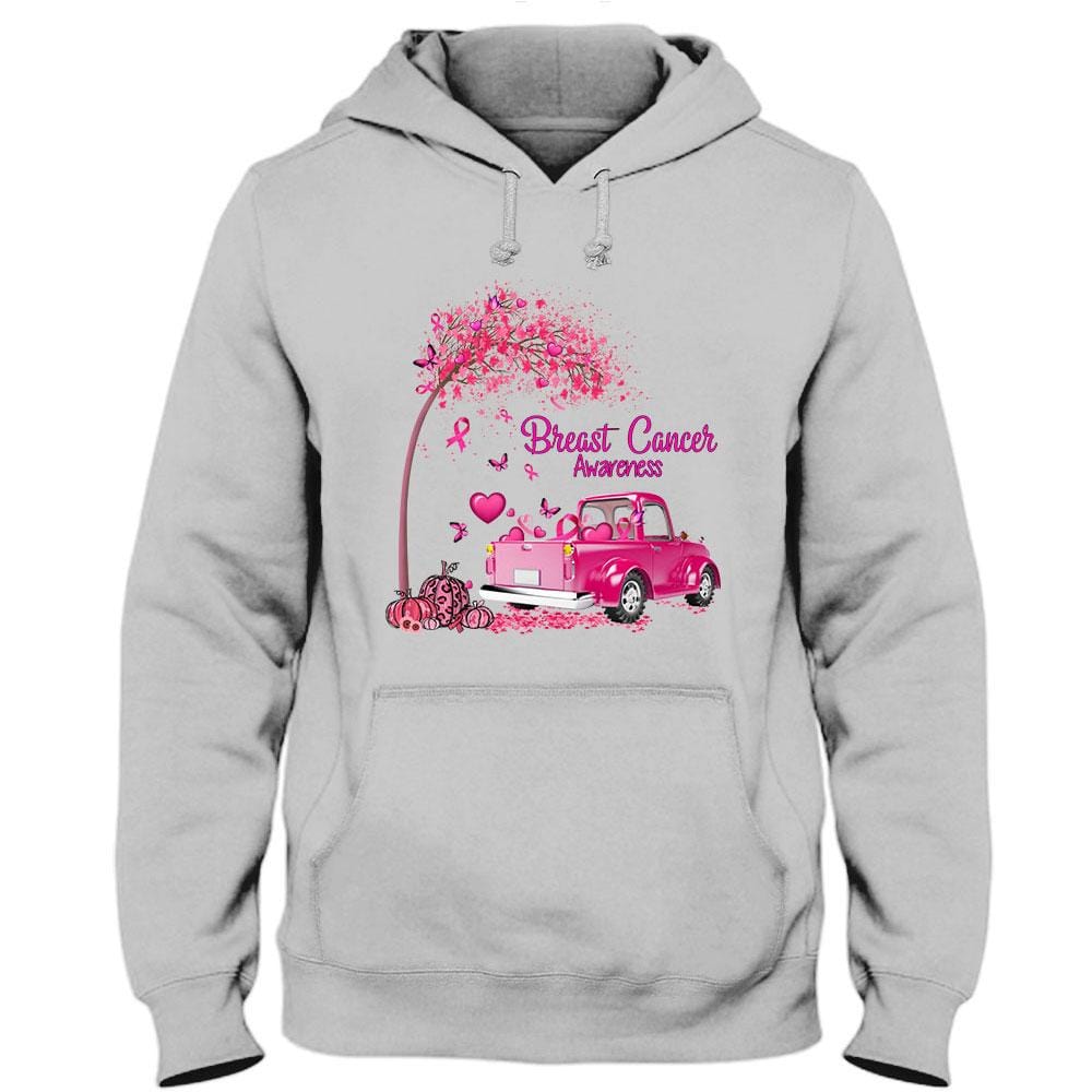 Pink Ribbon Tree & Car, Breast Cancer Survivor Awareness T Shirt