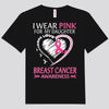 I Wear Pink For My Daughter Pink Ribbon Heart Breast Cancer Shirts