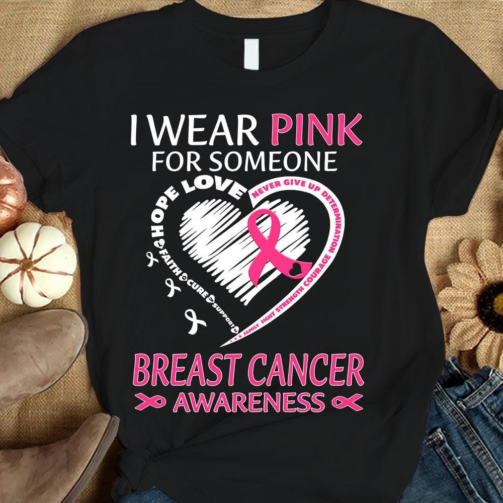 Camiseta con lazo en forma de corazón para concienciar a los sobrevivientes del cáncer de mama