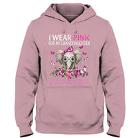 I Wear Pink For Granddaughter, Ribbon Elephant, Breast Cancer Survivor Awareness Shirt