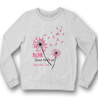 Spread The Hope Find The Cure, Pink Ribbon Dandelion, Breast Cancer Survivor Awareness T Shirt