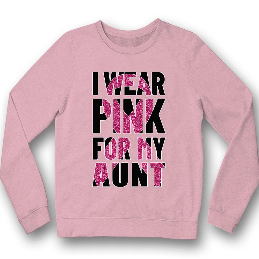 Breast Cancer Warrior Awareness Shirt, I Wear Pink For Aunt, Ribbon