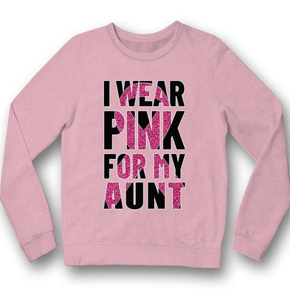 Breast Cancer Warrior Awareness Shirt, I Wear Pink For Aunt, Ribbon