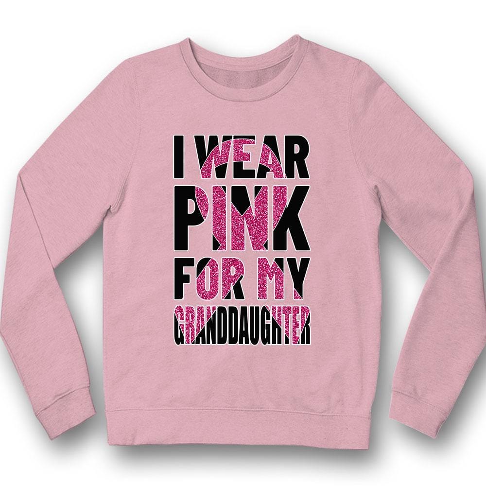Breast Cancer Warrior Awareness Shirt, I Wear Pink For Granddaughter, Ribbon