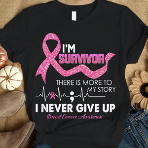 Camiseta con lazo rosa "Soy una sobreviviente y una guerrera contra el cáncer de mama"