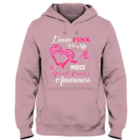 I Wear Pink For Niece, Breast Cancer Warrior Awareness Shirt, Ribbon Butterfly