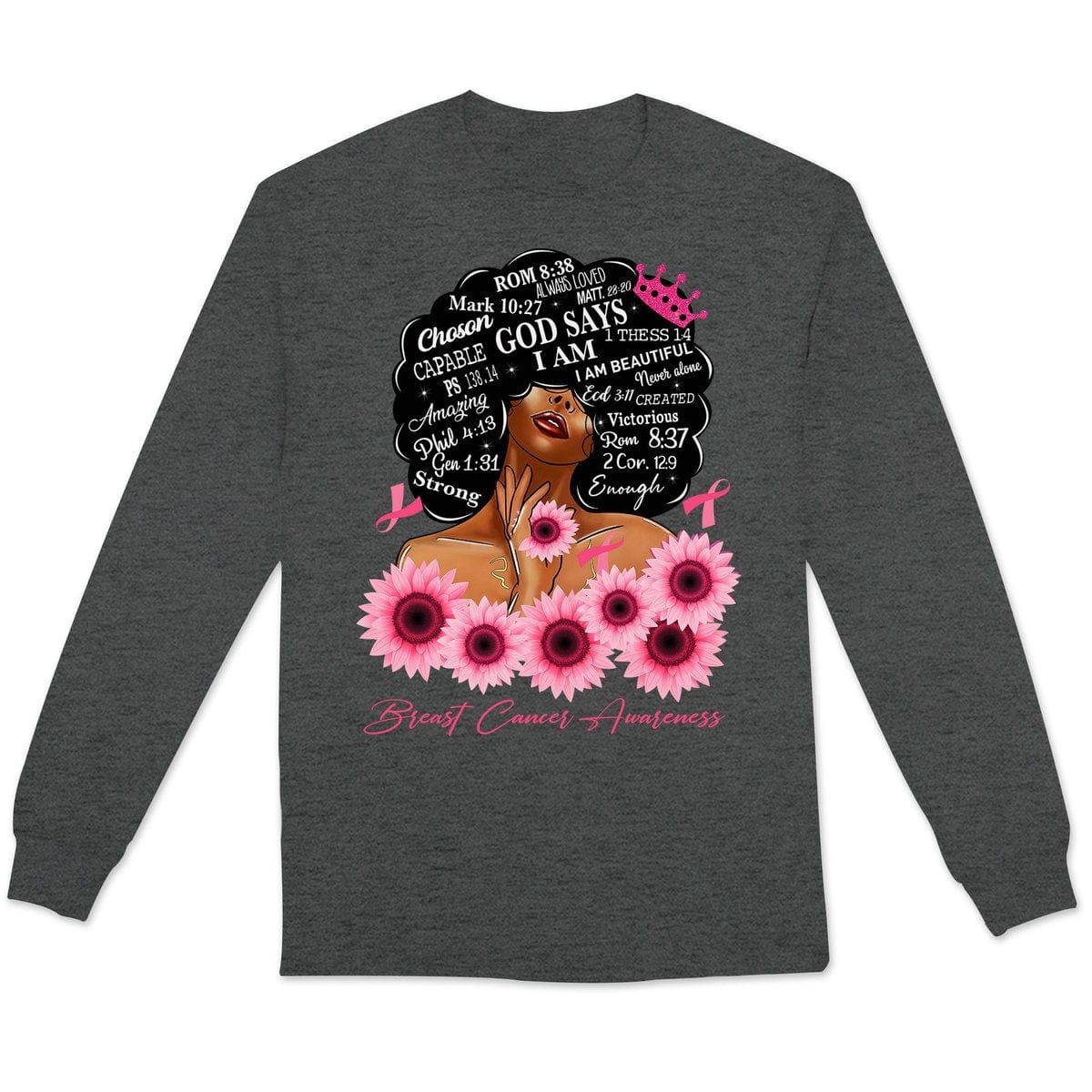 God Says I Am Strong, Ribbon Sunflower Woman Breast Cancer Survivor Hoodie, Shirt