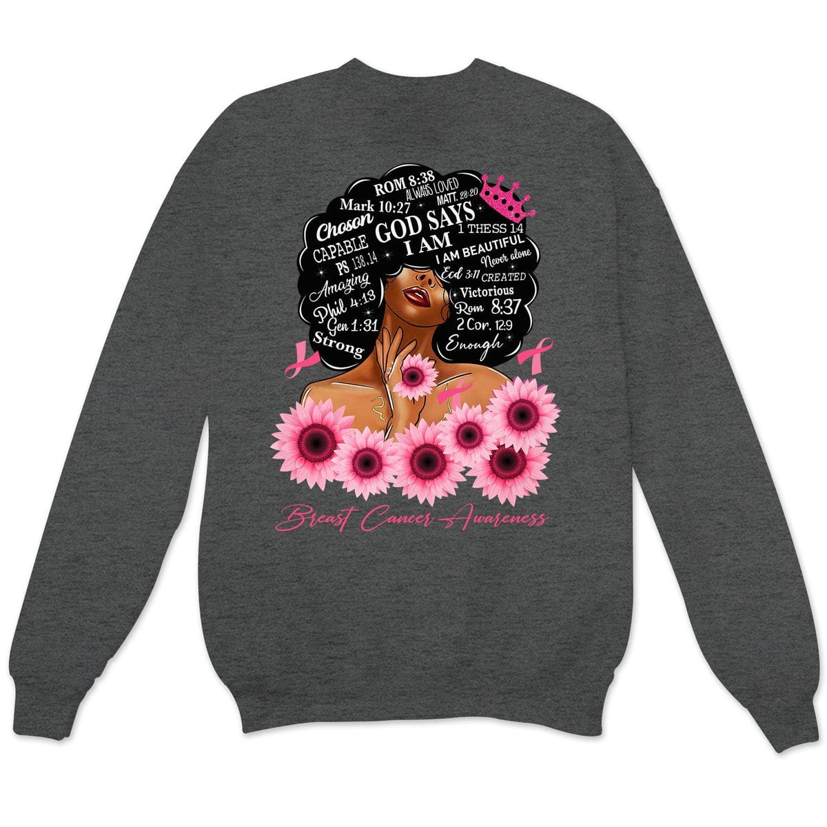 God Says I Am Strong, Ribbon Sunflower Woman Breast Cancer Survivor Hoodie, Shirt