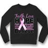 Breast Cancer Shirts, Faith Hope Love Believe Pink Ribbon