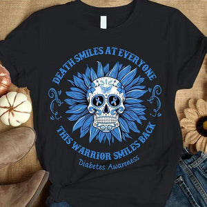 Death Smiles At Everyone, Sunflower Skull, Diabetes Awareness Shirt