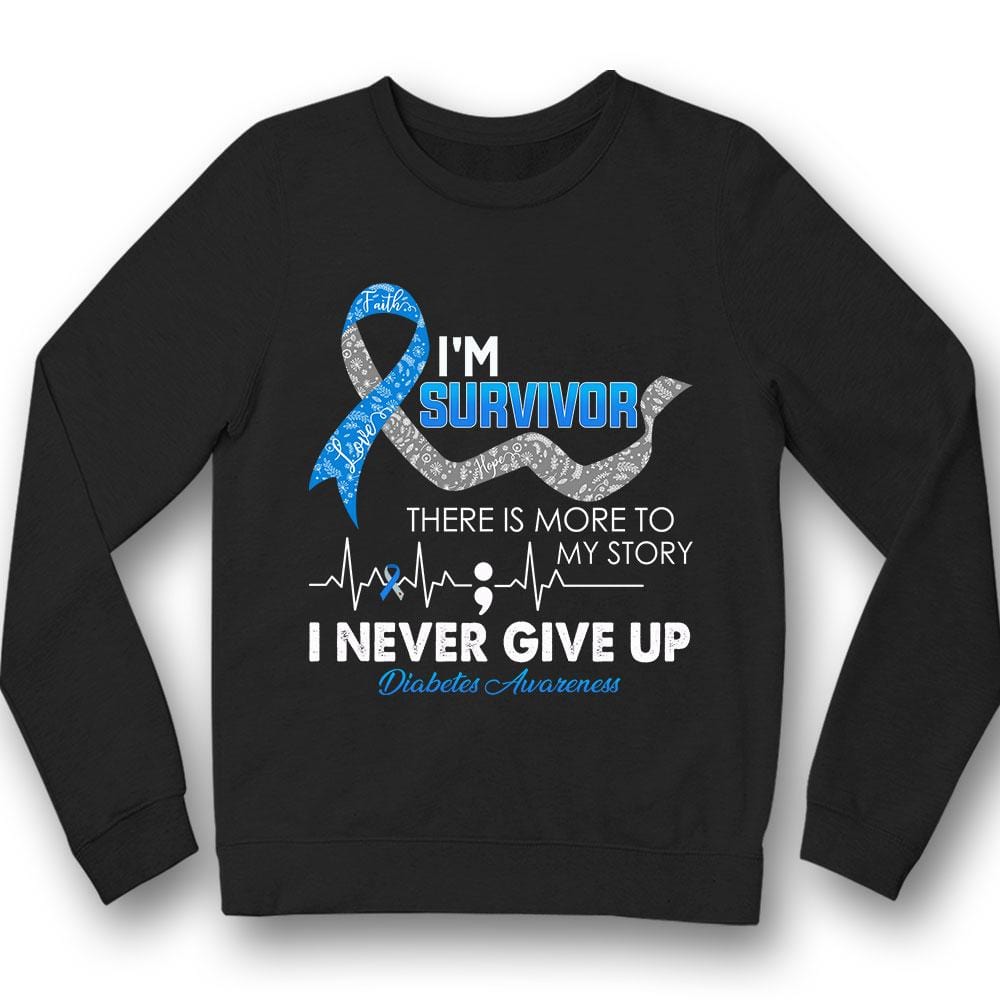 I'm Survivor, Diabetes Awareness Shirt, Blue Ribbon