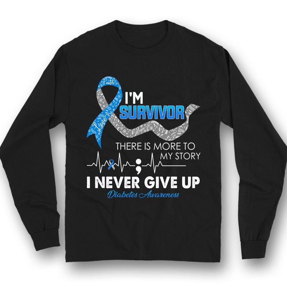 I'm Survivor, Diabetes Awareness Shirt, Blue Ribbon