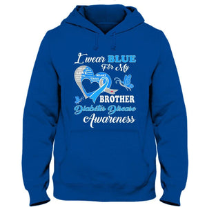 I Wear Blue For Brother, Diabetes Awareness Shirt, Ribbon Butterfly