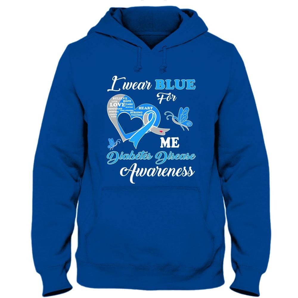 I Wear Blue For Me, Diabetes Awareness Shirt, Ribbon Butterfly