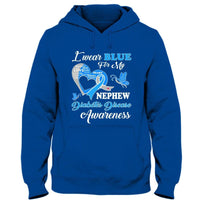 I Wear Blue For Nephew, T1D Diabetes Awareness Shirt, Ribbon Butterfly