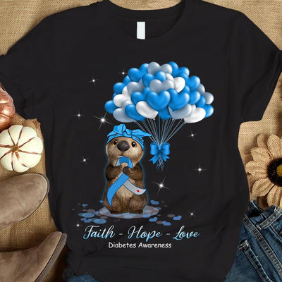 Faith Hope Love, Diabetes Survivor Awareness Shirt, Mouse Balloon