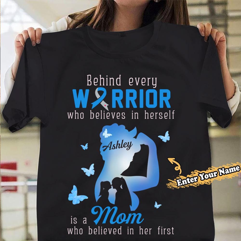 Personalized Behind Warrior Is Mom, Diabetes Awareness Shirt, Butterfly