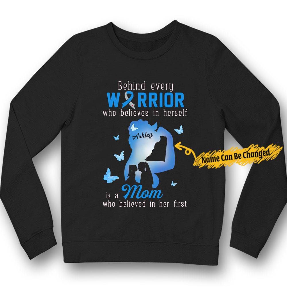 Personalized Behind Warrior Is Mom, Diabetes Awareness Shirt, Butterfly