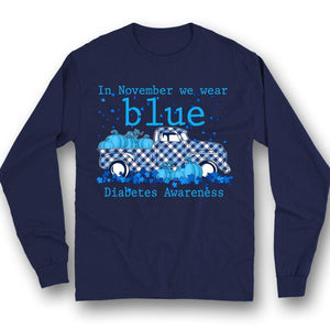 Camisetas del mes de concientización sobre la diabetes. En noviembre usamos calabazas azules para autos