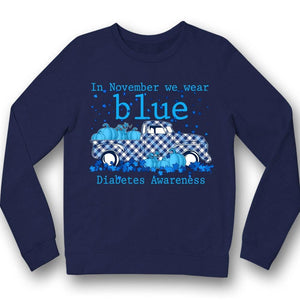 Camisetas del mes de concientización sobre la diabetes. En noviembre usamos calabazas azules para autos