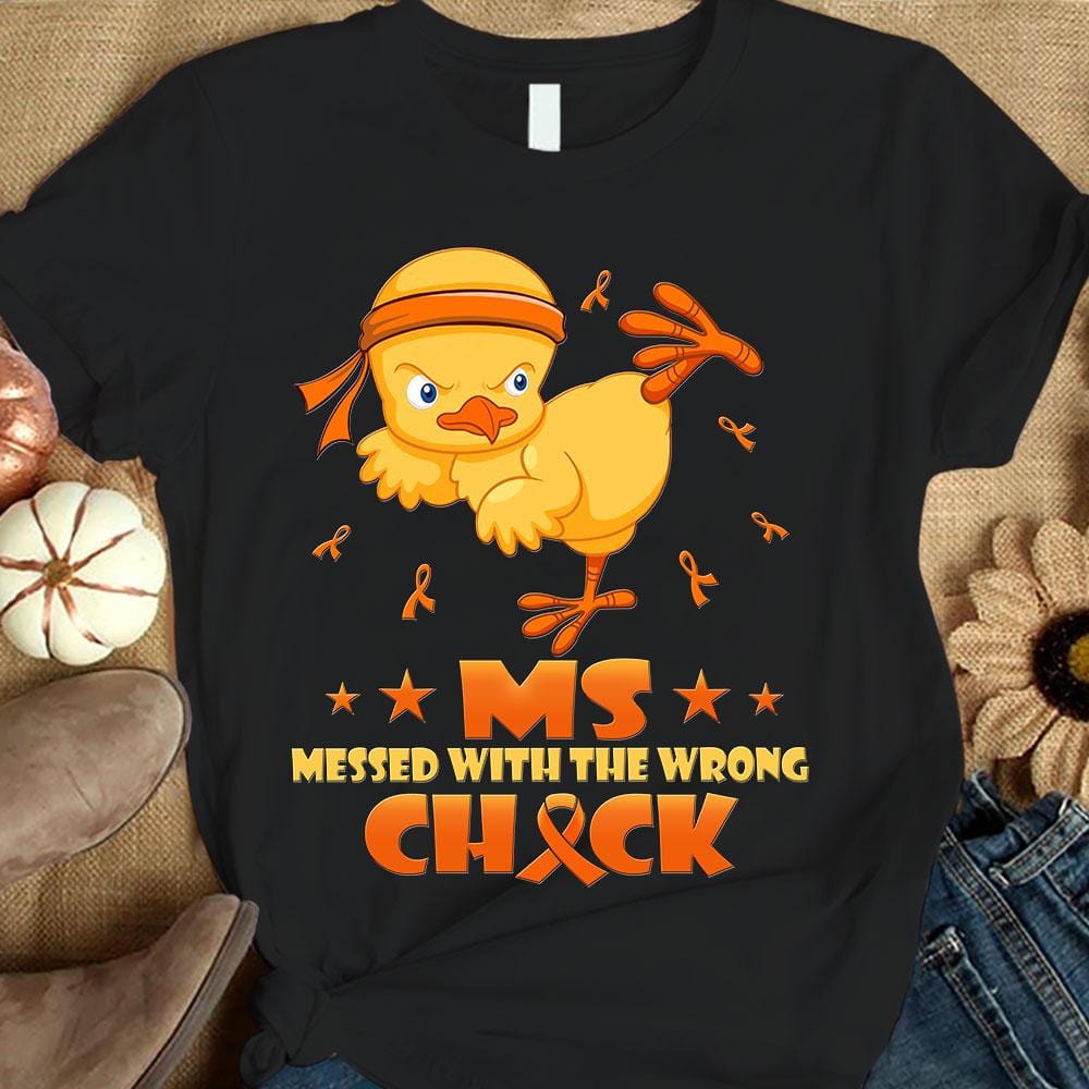 La esclerosis múltiple se metió con la chica equivocada: divertida camiseta de concienciación sobre la esclerosis múltiple