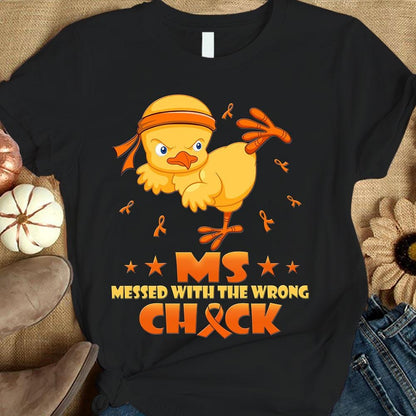 La esclerosis múltiple se metió con la chica equivocada: divertida camiseta de concienciación sobre la esclerosis múltiple