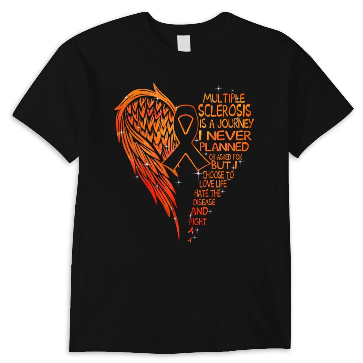 MS Is A Journey I Never Planned But I Choose To Fight, Wings Ribbon, Multiple Sclerosis Awareness Shirt