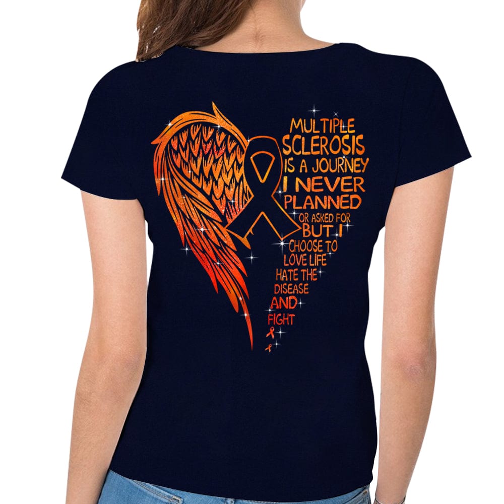 MS Is A Journey I Never Planned But I Choose To Fight, Wings, Multiple Sclerosis Awareness Shirt