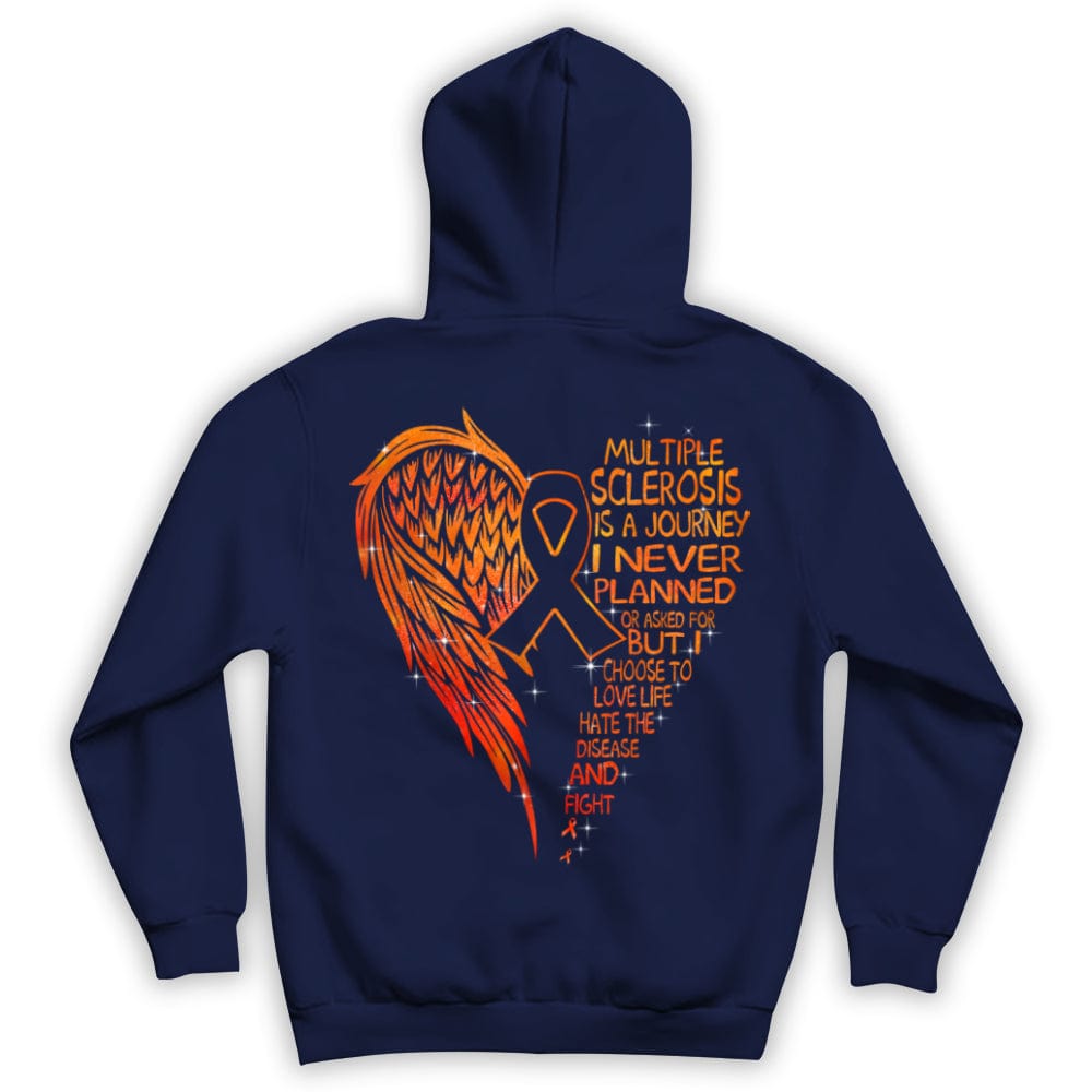 MS Is A Journey I Never Planned But I Choose To Fight, Wings, Multiple Sclerosis Awareness Shirt