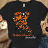 Orange Ribbon Butterfly, Support Warrior, Multiple Sclerosis Awareness T Shirt