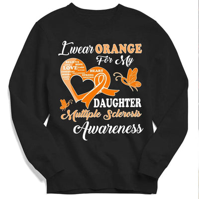 I Wear Orange For Daughter, Ribbon Butterfly Multiple Sclerosis Hoodie, Shirt