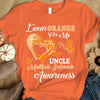 I Wear Orange For Uncle, Multiple Sclerosis Awareness Support Shirt, Ribbon Butterfly