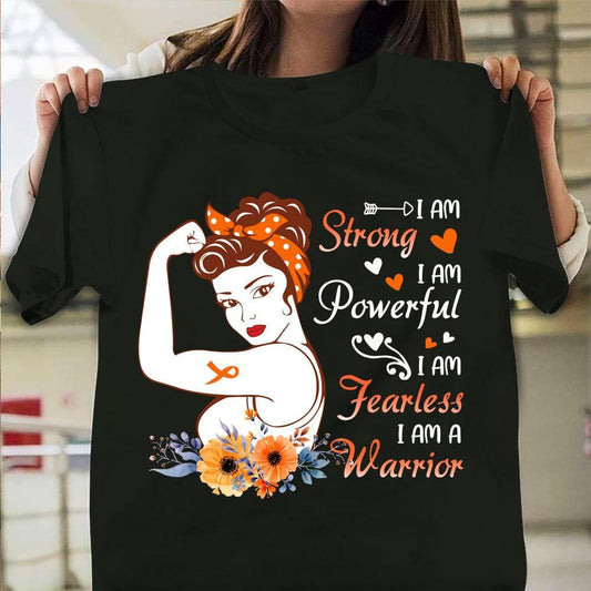 Soy fuerte, poderosa, valiente, guerrera de la esclerosis múltiple, camiseta para mujer