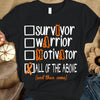 Survivor Warrior Motivator, Orange Ribbon, Multiple Sclerosis Awareness Shirt