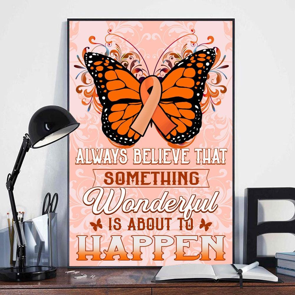 Póster de concienciación sobre la esclerosis múltiple, lienzo, Wonderful Is To Happen, impresión artística de mariposas para pared