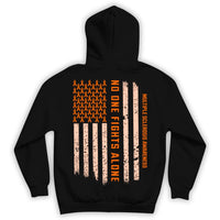 Multiple Sclerosis Warrior Awareness Shirt, No One Fights Alone Ribbon American Flag