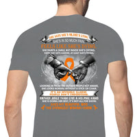 Multiple Sclerosis Warrior Awareness Shirt, Beautiful Wife Strongest Woman Orange Ribbon