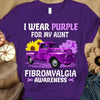I Wear Purple For My Aunt, Ribbon Sunflower Car, Fibromyalgia Awareness T Shirt